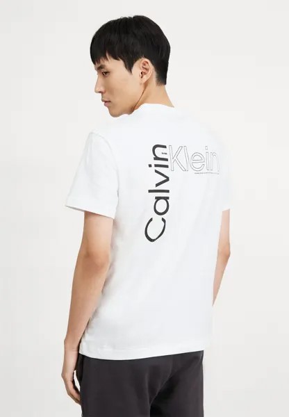 Футболка с принтом Angled Back Logo T-Shirt Calvin Klein, цвет bright white