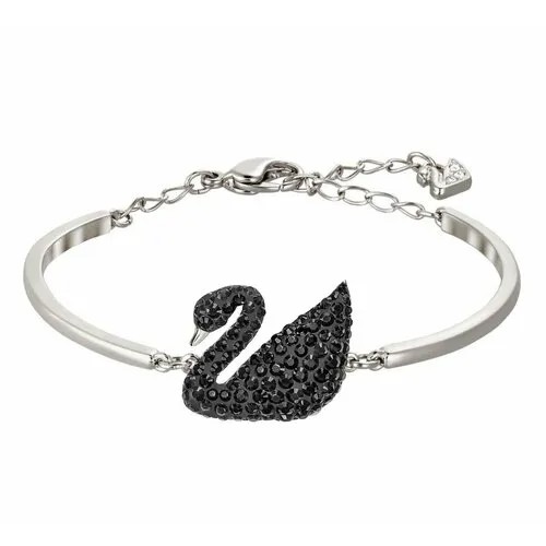 Браслет SWAROVSKI, размер 16 см, серебристый/черный