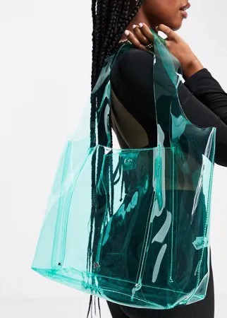 Большая прозрачная сумка-тоут из искусственной кожи мятно-зеленого цвета Call It Spring by ALDO Conlee-Зеленый цвет