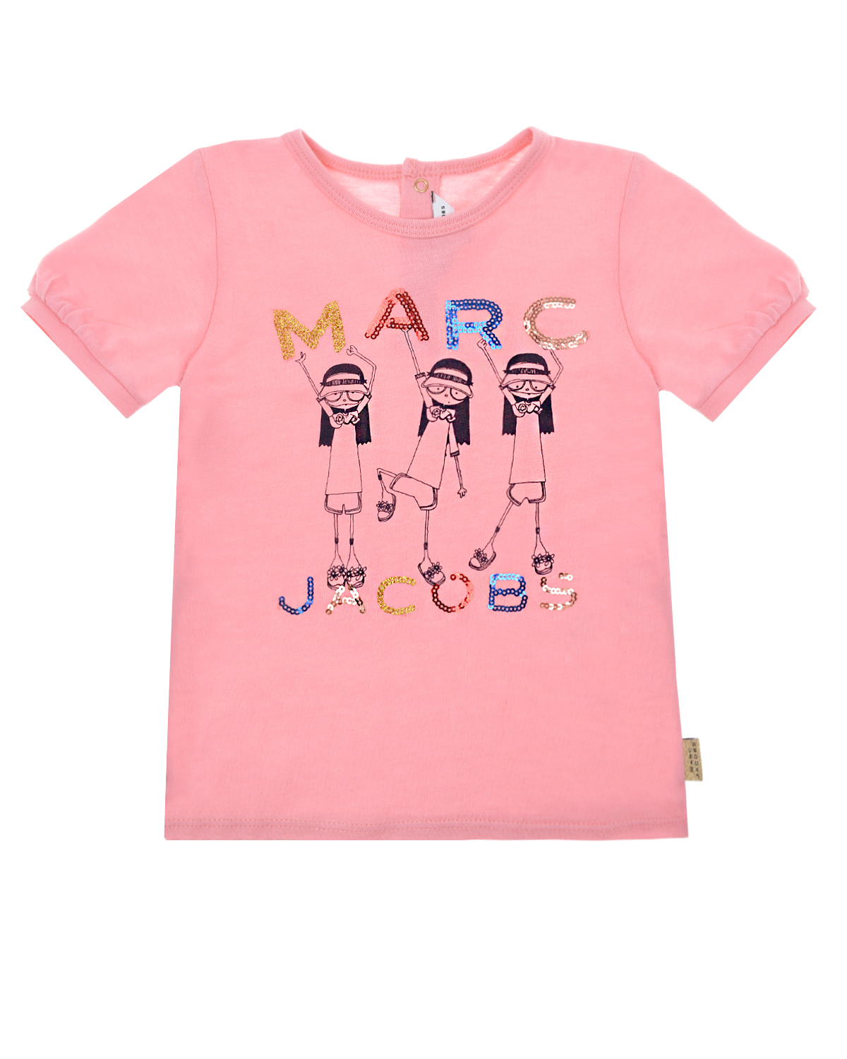 Розовая футболка с рукавами-фонариками Little Marc Jacobs детская