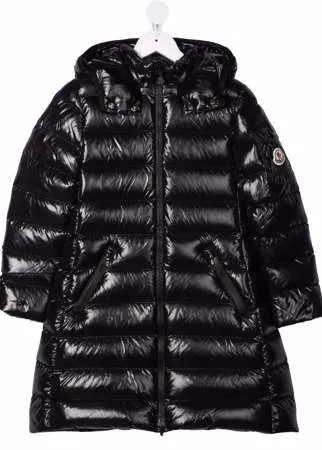 Moncler Enfant пуховик с нашивкой-логотипом