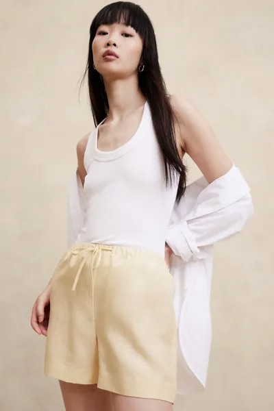 Легкие шорты Arcata из тенселя и льна Banana Republic, желтый