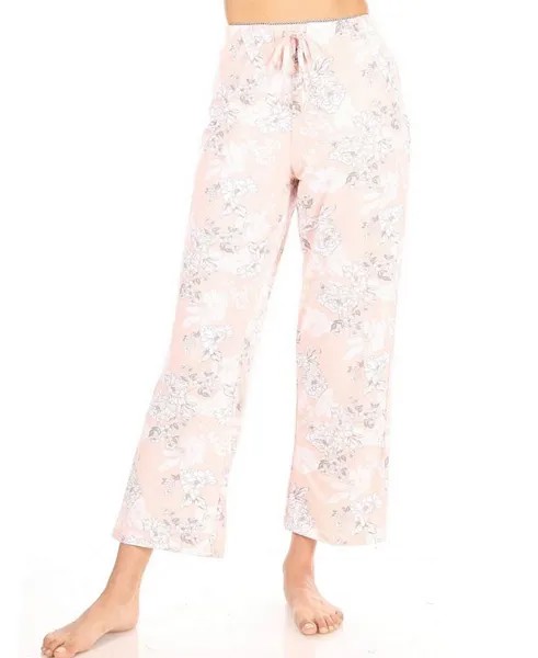 Женские прямые пижамные брюки с завязками Tahari, цвет Blush floral