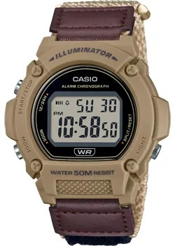 Японские наручные  мужские часы Casio W-219HB-5A. Коллекция Digital