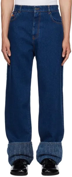Синие подкатанные джинсы MSGM