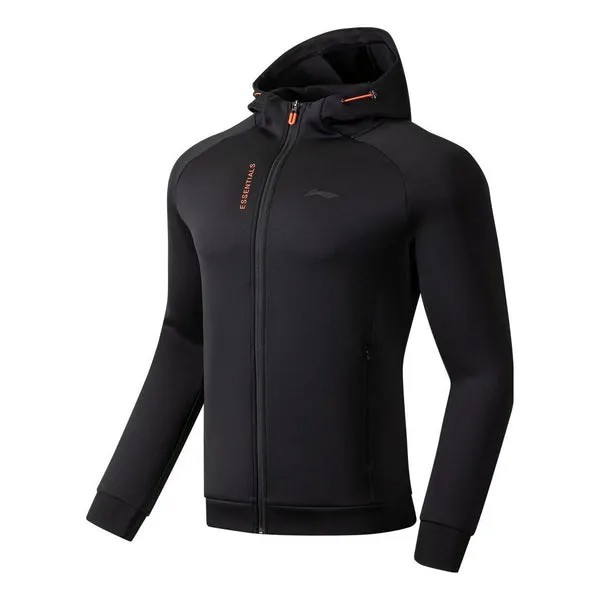 Пальто спортивная спортивная куртка с капюшоном Li-Ning, черный