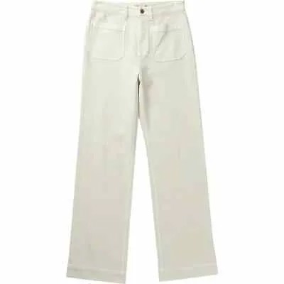 Широкие брюки Faherty из эластичной махровой ткани — женские, цвета косточки, 28 лет