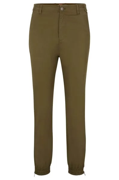 Брюки Hugo Boss Regular Fit Chinos Stretch Cotton, темно-зеленый