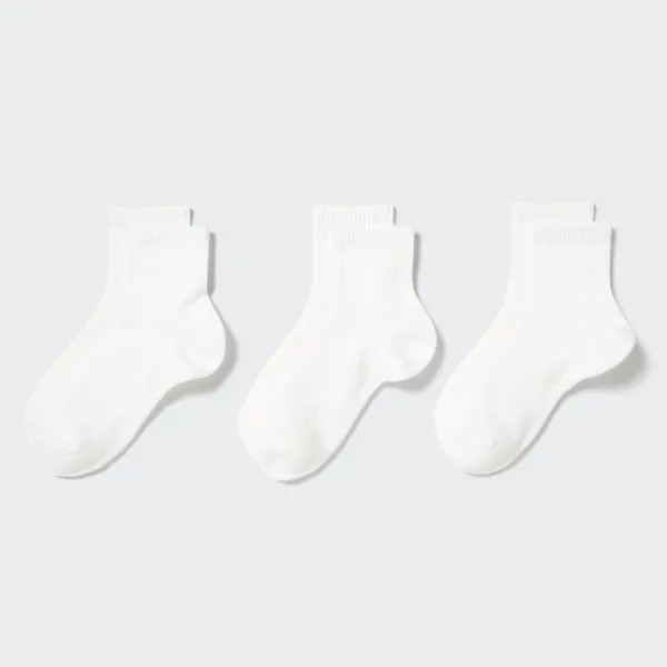 Носки в ребинку (3 пары) UNIQLO, белый