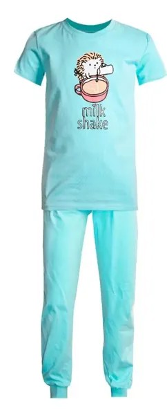 Пижама НОАТЕКС+ для девочки: футболка и брюки, голубая
