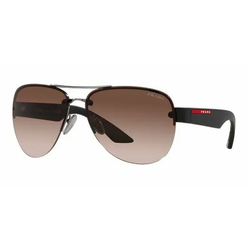 Солнцезащитные очки Prada PS 55YS 5AV02P, серый, коричневый