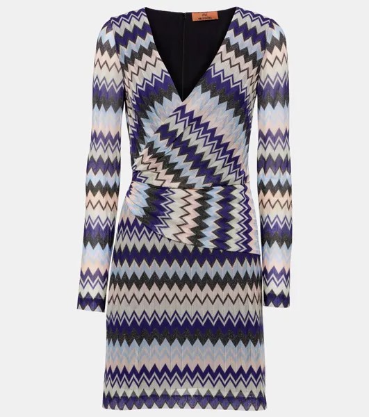 Мини-платье Zig Zag Missoni, цвет multicolor purple, pink, light blue with dark base