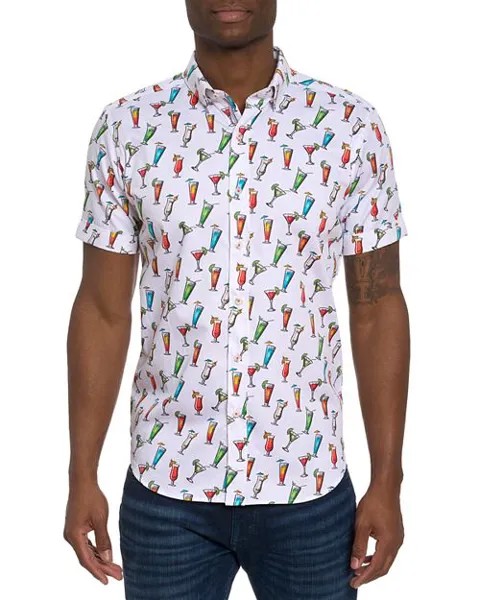 Коктейльная рубашка с коротким рукавом Robert Graham, цвет White
