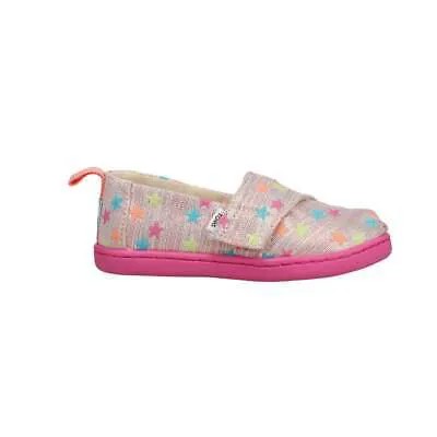 Розовые туфли на плоской подошве TOMS Alpargata с разноцветными блестками на каждый день для девочек 10017784T