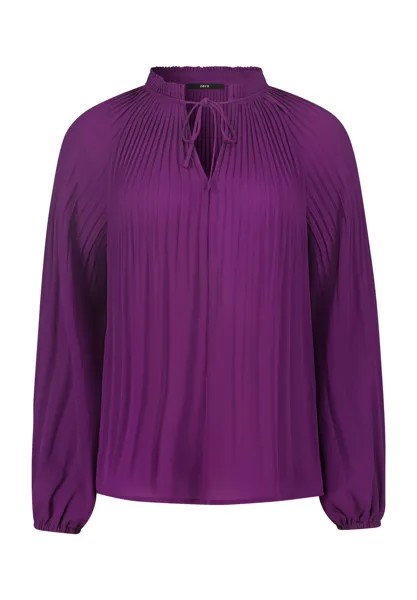 Блузка-рубашка, воротник стойка, плиссе, женская zero, цвет Deep Plum