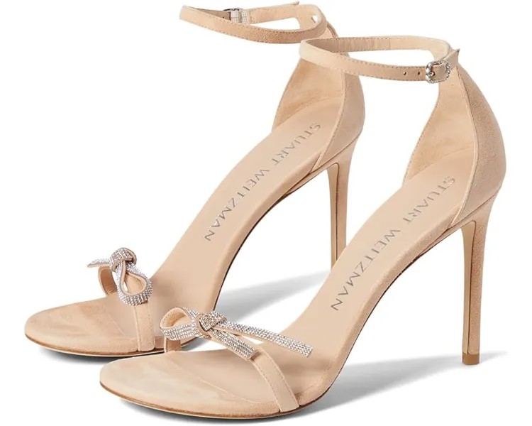 Туфли Stuart Weitzman Nudist Bow 100 Sandal, цвет Adobe