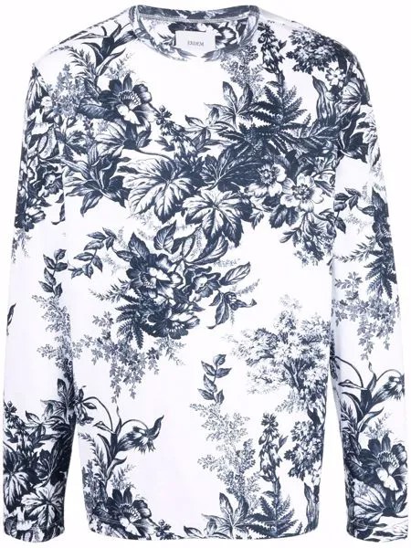 Erdem футболка с длинными рукавами и цветочным принтом