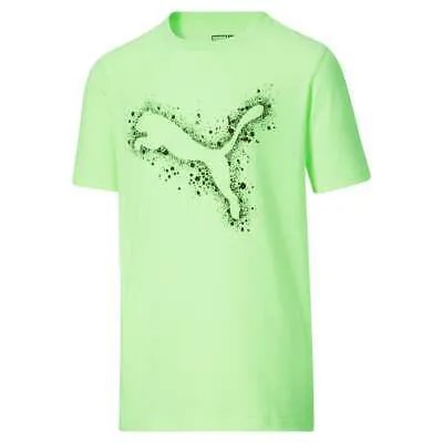 Футболка Puma Splatter Pack с круглым вырезом и короткими рукавами, молодежная футболка для мальчиков, размер M Cas