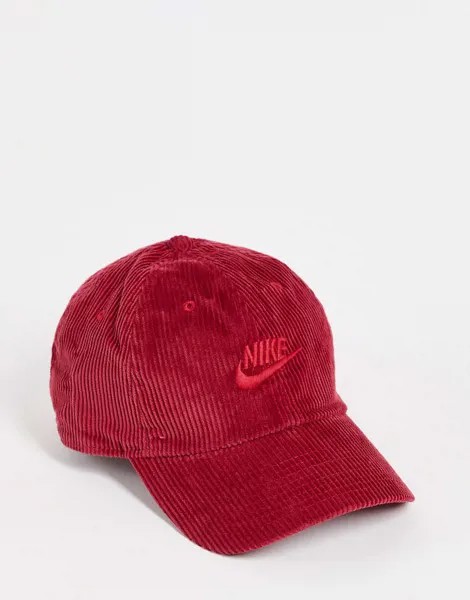 Вельветовая кепка гранатового цвета Nike H86 Futura-Красный