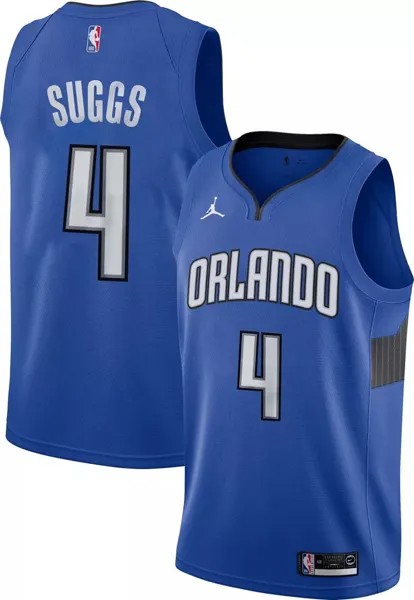 Мужская майка Jordan Orlando Magic Jalen Suggs #4 Royal Blue Dri-FIT Swingman