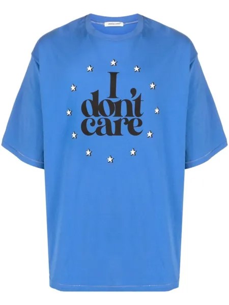 Undercover футболка с принтом I Don't Care, синий
