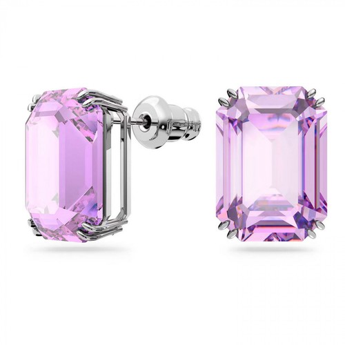 Серьги SWAROVSKI, кристаллы Swarovski, серебряный, фиолетовый