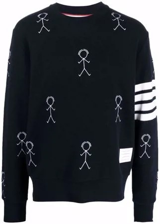Thom Browne джемпер с принтом и полосками 4-Bar