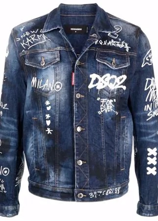 Dsquared2 джинсовая куртка с принтом