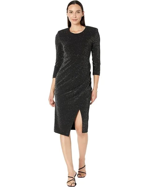 Платье Calvin Klein Long Sleeve Ruched Midi, черный