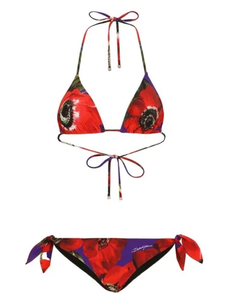 Dolce & Gabbana бикини Anemone с лифом-балконет, красный