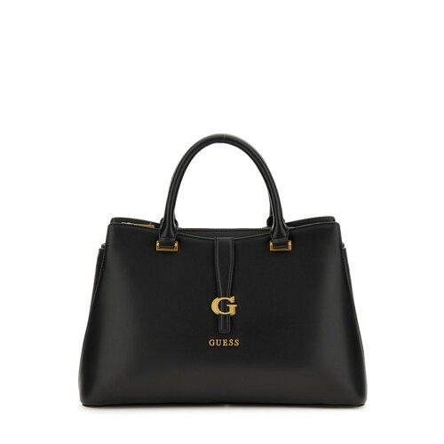 Сумка тоут GUESS, фактура гладкая, матовая, черный