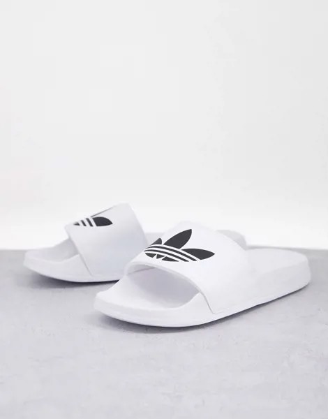 Белые шлепанцы adidas Originals Adilette Lite-Белый