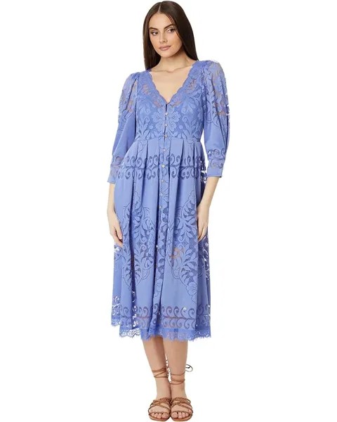 Платье Free People Shadow Dance Midi, цвет Persian Jewel