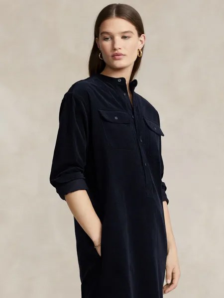 Вельветовое платье-рубашка Polo Ralph Lauren, темно-синий Hunter