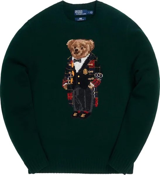 Толстовка Kith x Polo Ralph Lauren Holiday Toggle Coat Bear Crewneck 'Green', зеленый