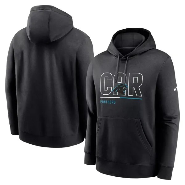 Мужской флисовый пуловер с капюшоном Black Carolina Panthers City Code Club Nike