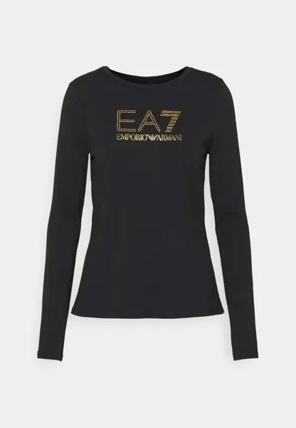 Топ с длинным рукавом EA7 Emporio Armani, черный