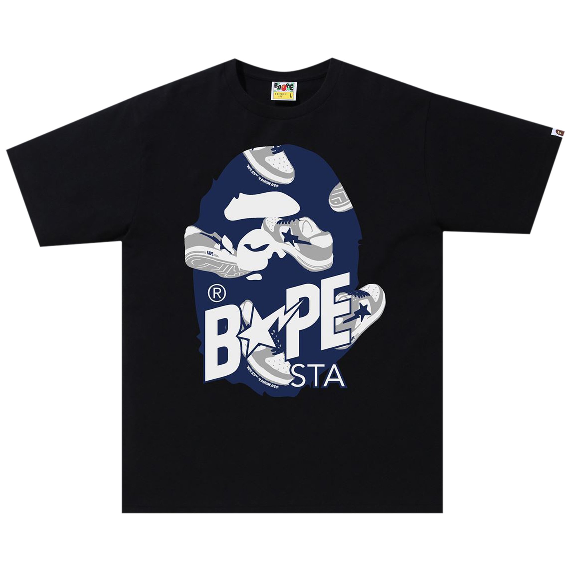 BAPE Random Свободная футболка Bape Sta Ape Head, цвет Черный/Темно-синий