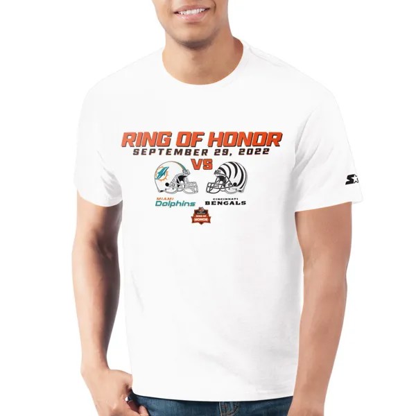 Мужская стартовая белая футболка Cincinnati Bengals 2022 Ring of Honor Starter
