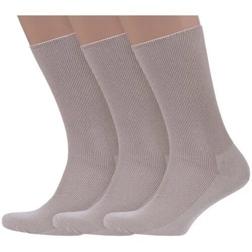 Носки Dr. Feet, комплект, 3 пары, размер 29, бежевый