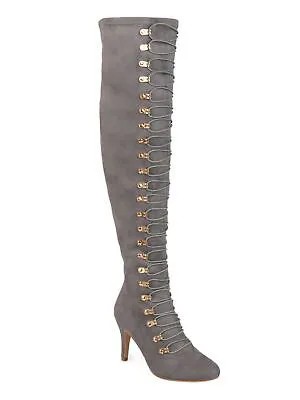 JOURNEE COLLECTION Женские серо-серые ботинки Trill с миндалевидным носком на шпильке 7,5 м