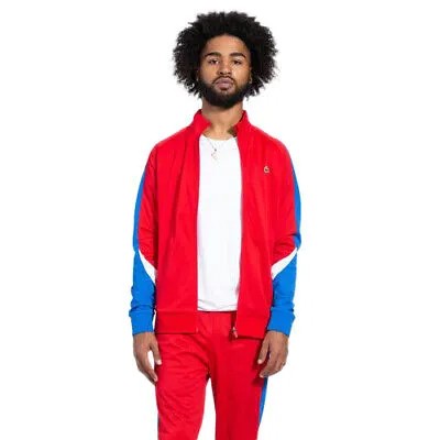 Мужская куртка Lacoste Red/Royal Classic Fit Color Block с длинным рукавом и молнией во всю длину