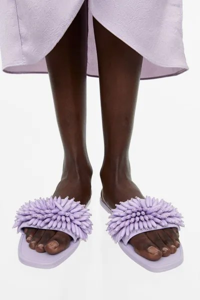 Шлепанцы из бисера H&M, светло-фиолетовый