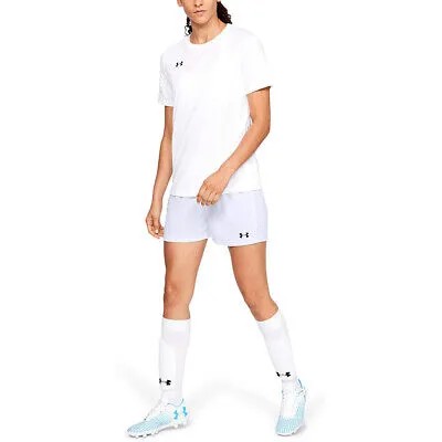 Женские футбольные шорты Under Armour Maquina 2.0, белые (100)/черные, средние