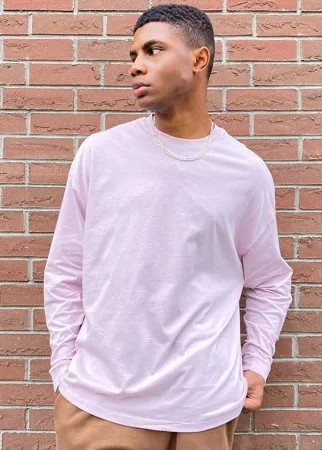 Сиреневый oversized-лонгслив из органического хлопка ASOS DESIGN-Фиолетовый цвет