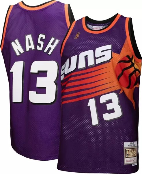 Мужская майка Mitchell & Ness 1996 Phoenix Suns Steve Nash #13 Purple Hardwood Classics Swingman