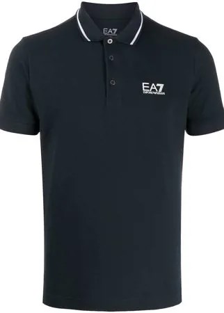 Ea7 Emporio Armani рубашка-поло с контрастной отделкой