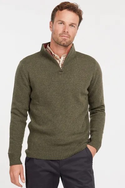 Короткий свитер на молнии Nelson Essential Barbour, зеленый