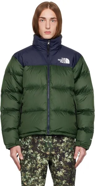 Зелено-темно-синий пуховик Nuptse 1996 года в стиле ретро The North Face