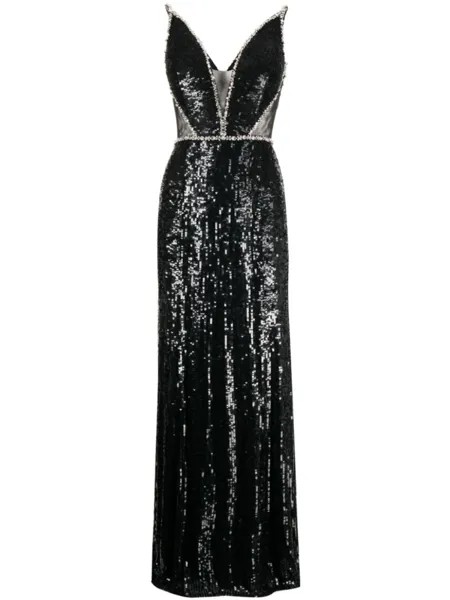 Jenny Packham платье Amara без рукавов с пайетками, черный